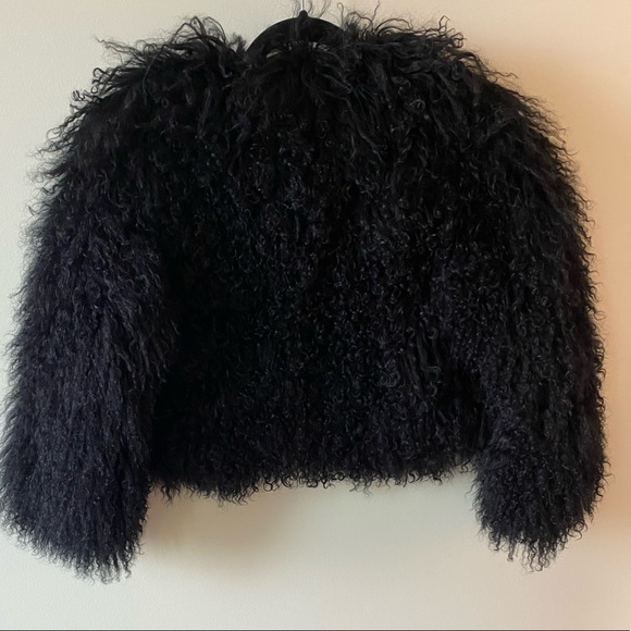 Mongolian Sheep Skin Crop Jacket size 4 Vintage Topshop - Picture 3 of 6